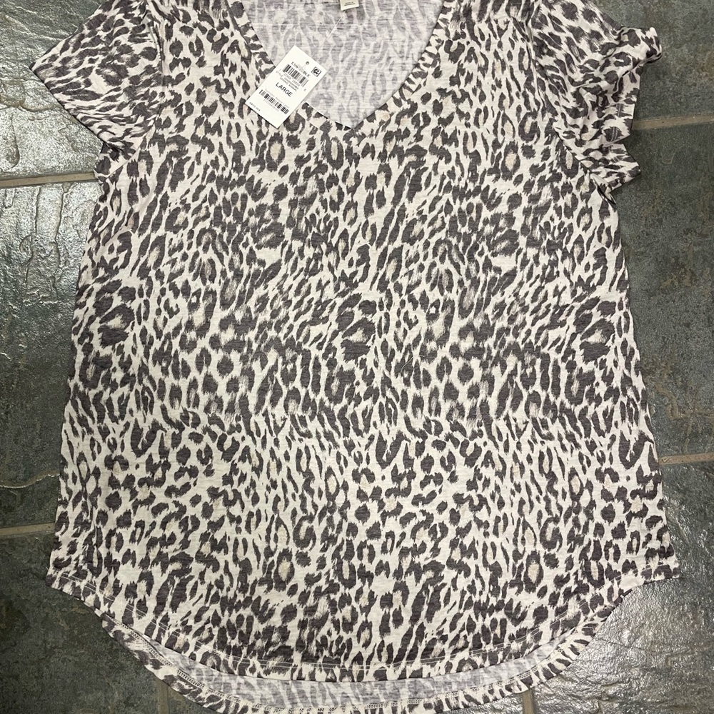 Style & Co. Black and White Relaxed Short Sleeve T-Shirt
